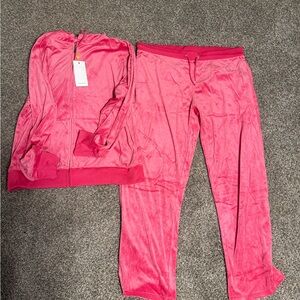 Tracksmith Hot Pink Velour Zip Jacket